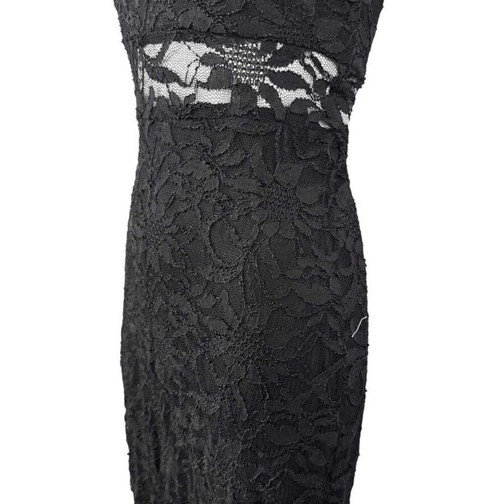 Morgan & Co All Lace Sheer Fit & Flare Mermaid Prom Formal Evening Dress 5 / 6 - Picture 9 of 16